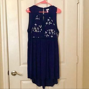 Francesca's Paulette embroidered high low dress